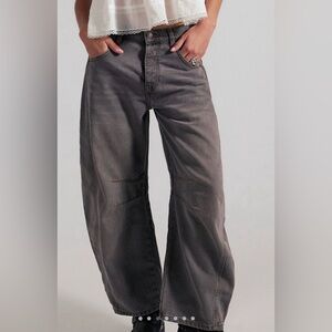 We The Free Good Luck Mid-Rise Barrel Jeans - Archive Grey - 28 Short